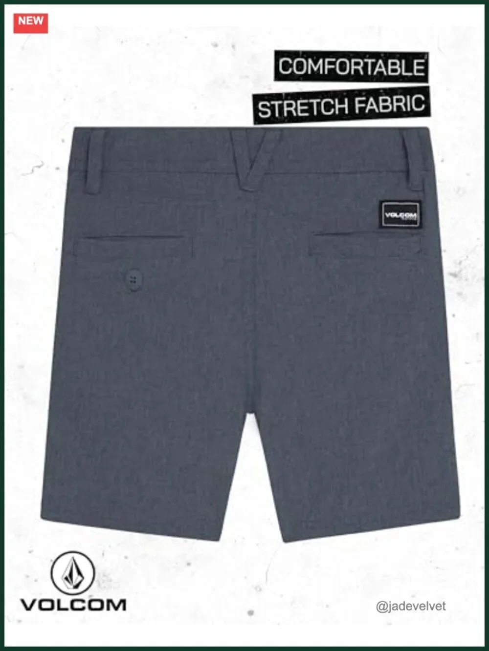 Boys Twill Chino Shorts with Stretch - Flat Front Pull On - School Uniform